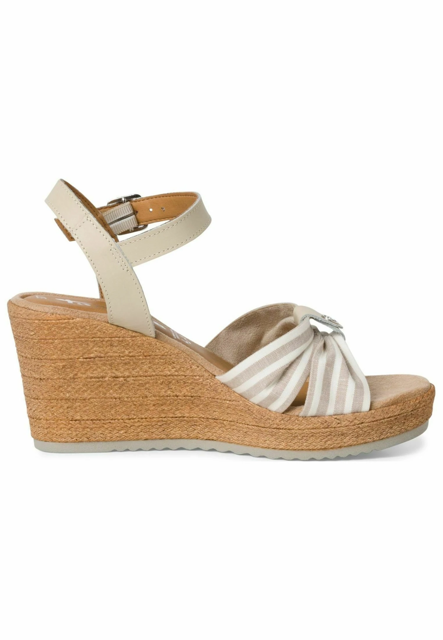 Tamaris Sandales Compensées - Beige Stripes 404 5 Tamaris Sandales Compensées - Beige Stripes 404 – Image 5