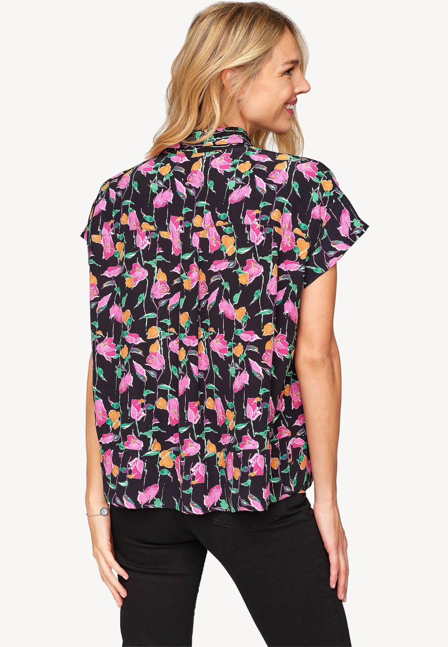 Tamaris Almada Aop Half Sleeve - Chemisier - Schwarz 2 Tamaris Almada Aop Half Sleeve - Chemisier - Schwarz – Image 2