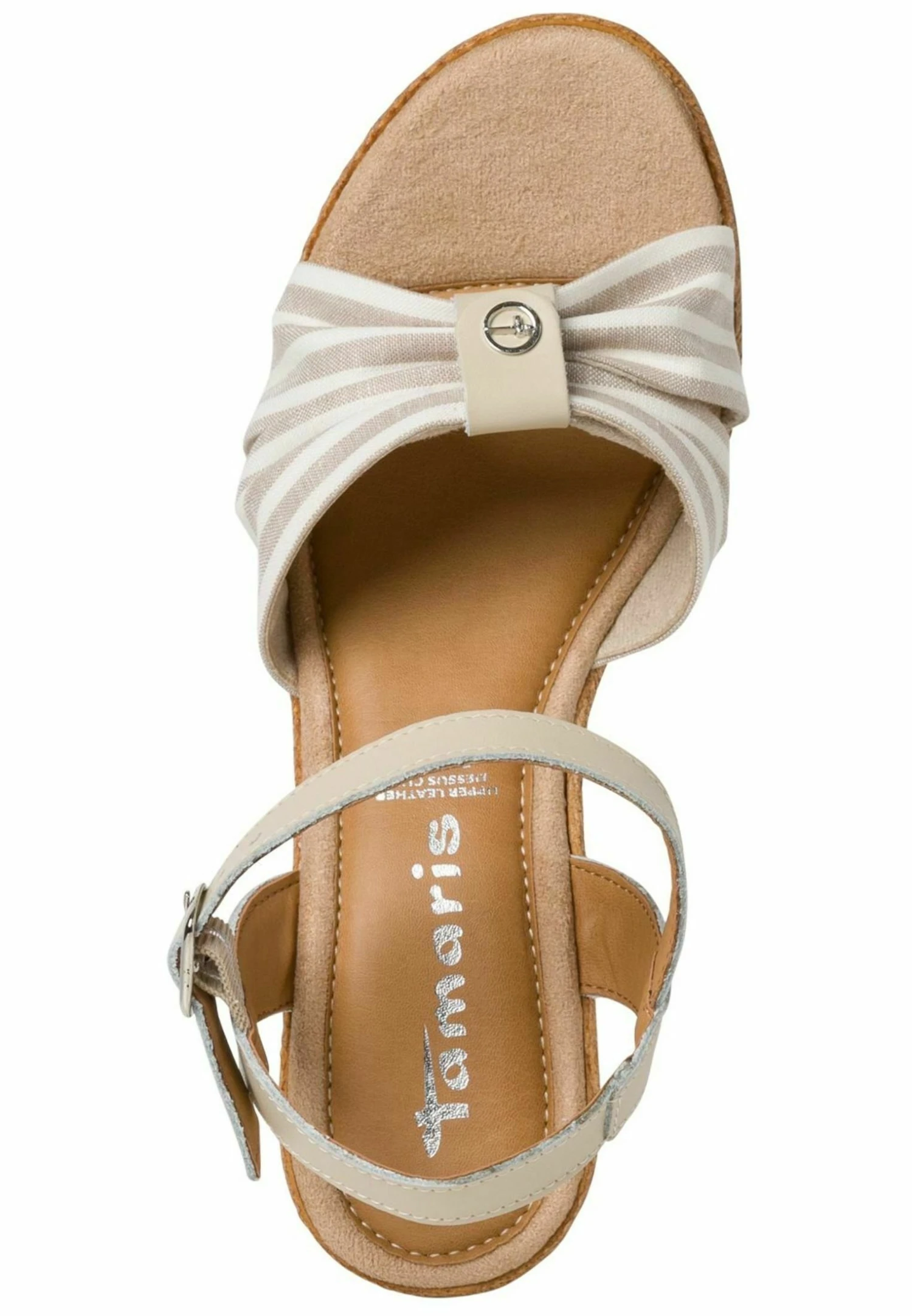 Tamaris Sandales Compensées - Beige Stripes 404 3 Tamaris Sandales Compensées - Beige Stripes 404 – Image 3