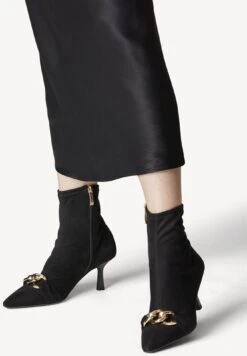 Tamaris Bottines À Talons Hauts - Black/Gold
