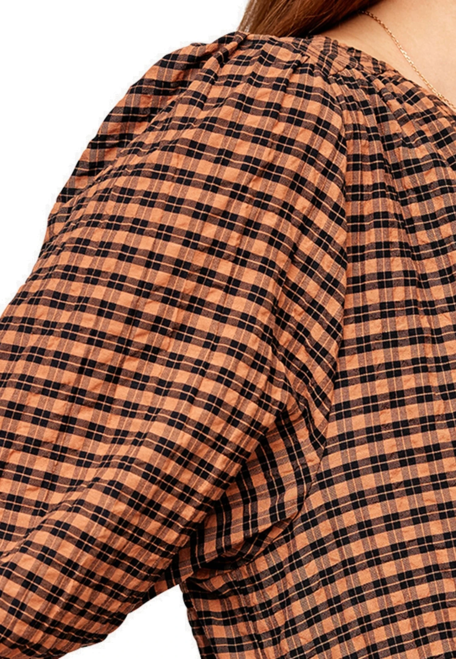 Tamaris Robe De Jour - Pecan Brown Check 3 Tamaris Robe De Jour - Pecan Brown Check – Image 3