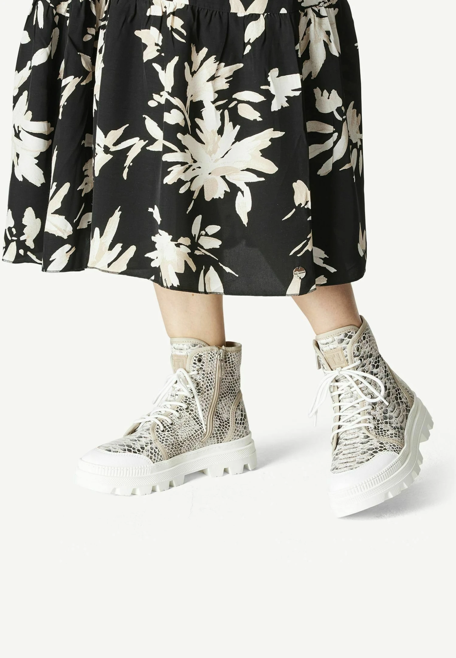 Tamaris Bottines À Plateau - Taupe Snake 1 Tamaris Bottines À Plateau - Taupe Snake