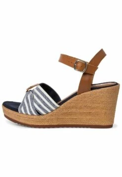 Tamaris Sandales Compensées - Cuoio Stripes