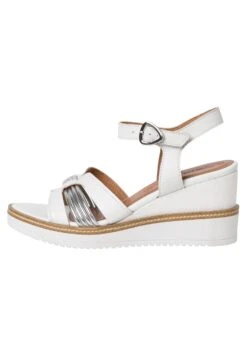 Tamaris Sandales Compensées - White/Silver