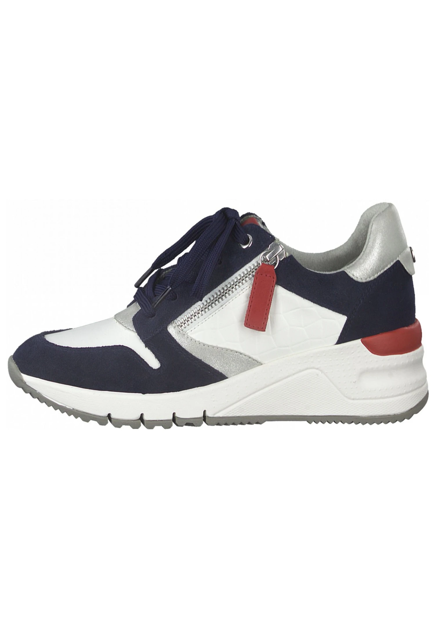 Tamaris Baskets Basses - White/Navy 1 Tamaris Baskets Basses - White/Navy