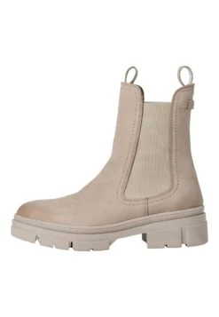 Tamaris Bottines À Plateau - Taupe Nubuc